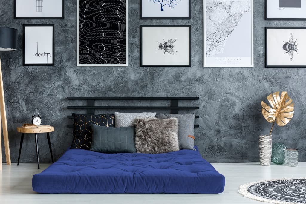 HomeRoots 8' Royal Blue Double Foam Full Futon Mattress