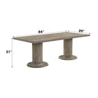 Acme Gabrian Rectangular Wooden Dining Table in Reclaimed Gray