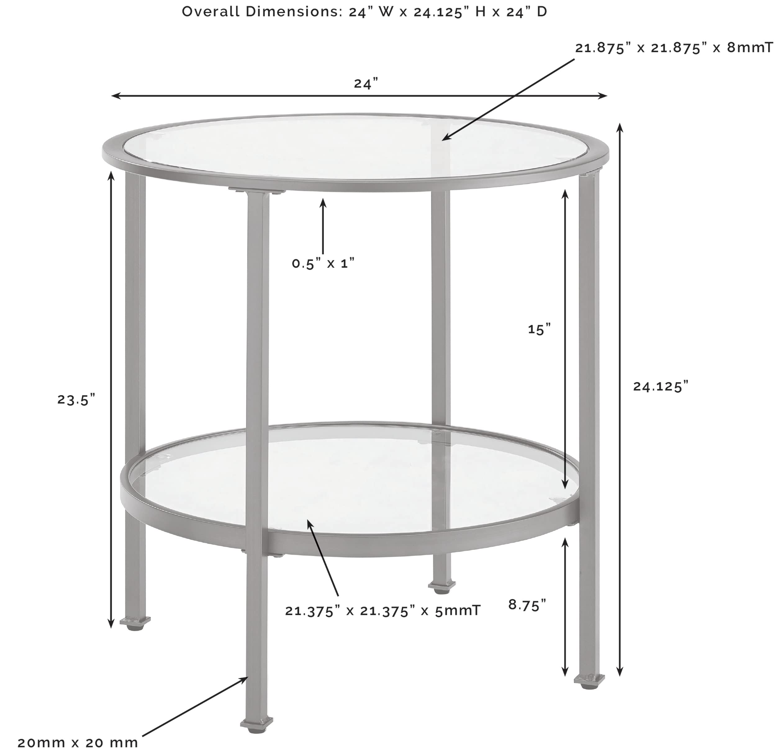 Crosley Furniture Aimee Small Side End Table with Storage Shelf for Living Room, Oil-Rubbed Bronze