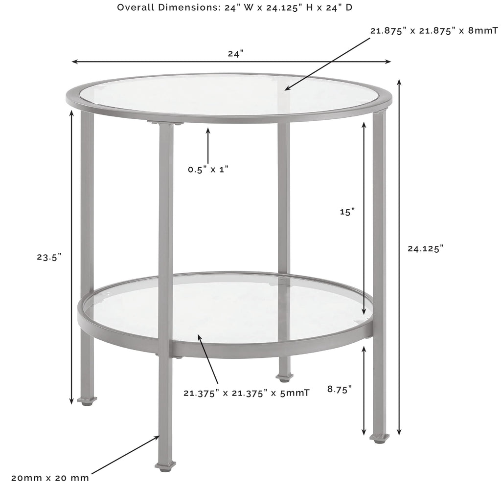 Crosley Furniture Aimee Small Side End Table with Storage Shelf for Living Room, Oil-Rubbed Bronze