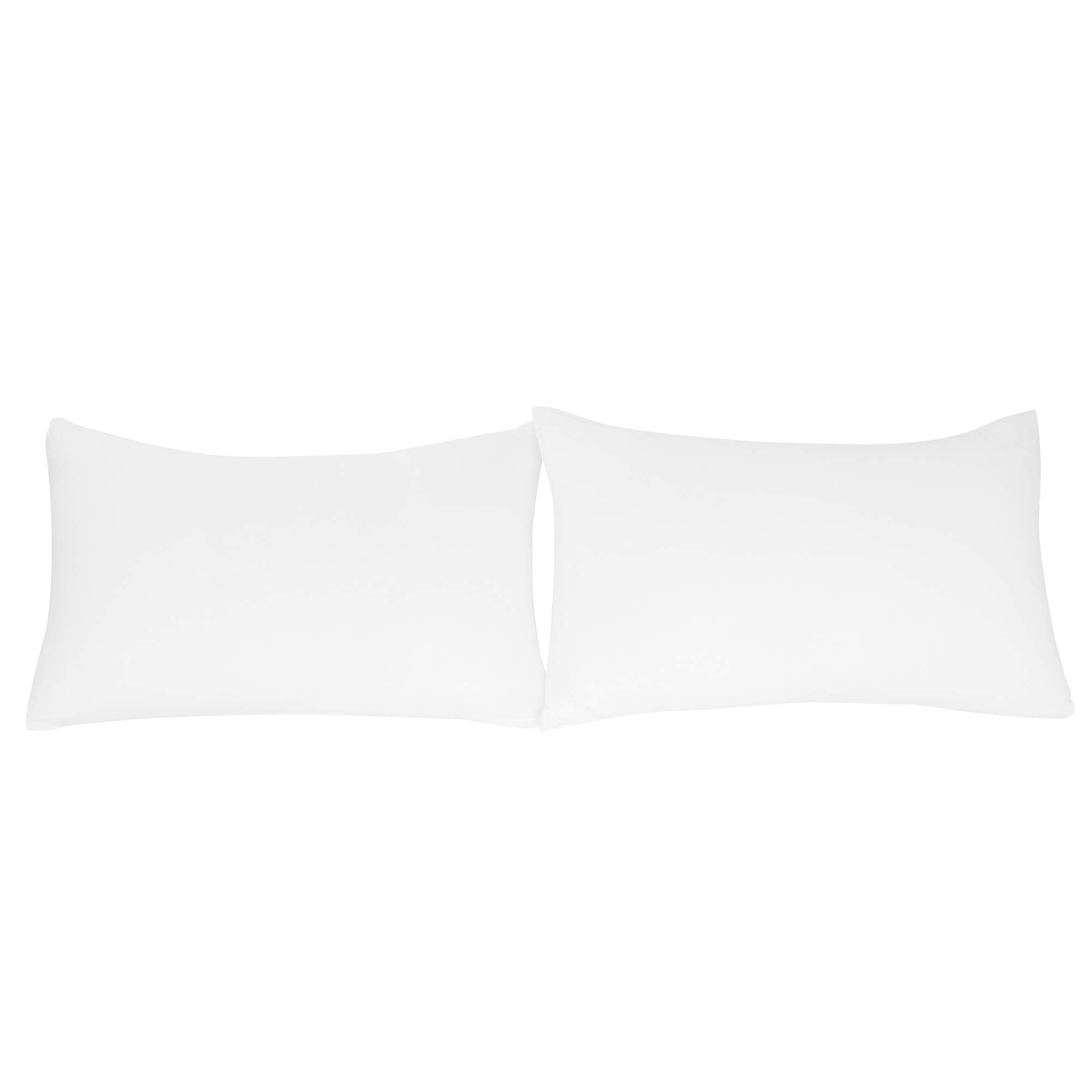 Stretch Pillowcases - Micro Jersey Knit & Ultra Soft, Standard Size - Set Of 2 Pillow Cases, White