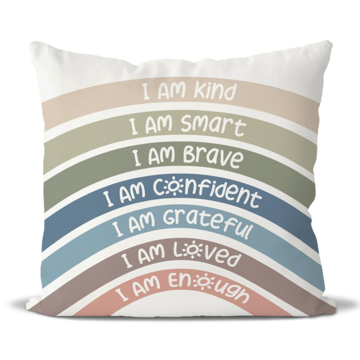 Qiyuhoy Boho Rainbow Classroom Throw Pillow Covers, Book Center Calming Corner Playroom Decor Pillow Case, Reseda Pillow Cover,