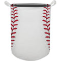 HKTZM Baseball Stitch Laundry Basket, Baseball Sports Waterproof Collapsible Laundry Hamper Dirty Clothes Storage Toy Bin Ball O