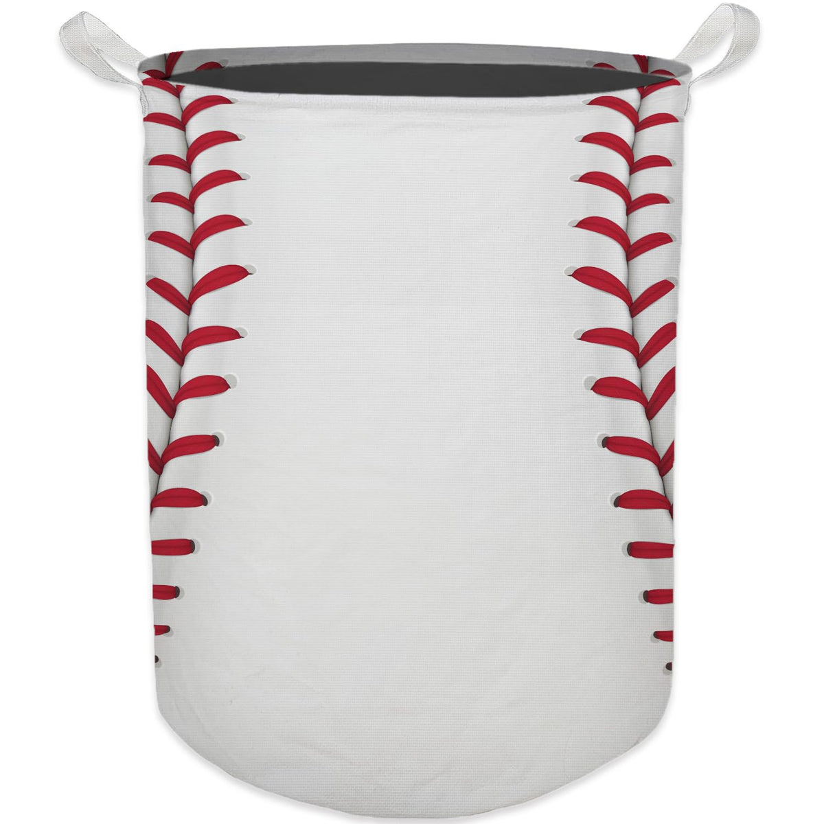 HKTZM Baseball Stitch Laundry Basket, Baseball Sports Waterproof Collapsible Laundry Hamper Dirty Clothes Storage Toy Bin Ball O