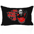 12x20 Inch Black Throw Pillow Cover - 'No You Hang Up' Funny Horror Ghost Design, Romantic Halloween Valentine's Day Decor, Soft