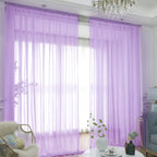 Window Purple Sheer Curtains 120 Inches Long 2 Panels Sheer Curtain Basic Rod Pocket Panel For Bedroom Children Living Room Yard