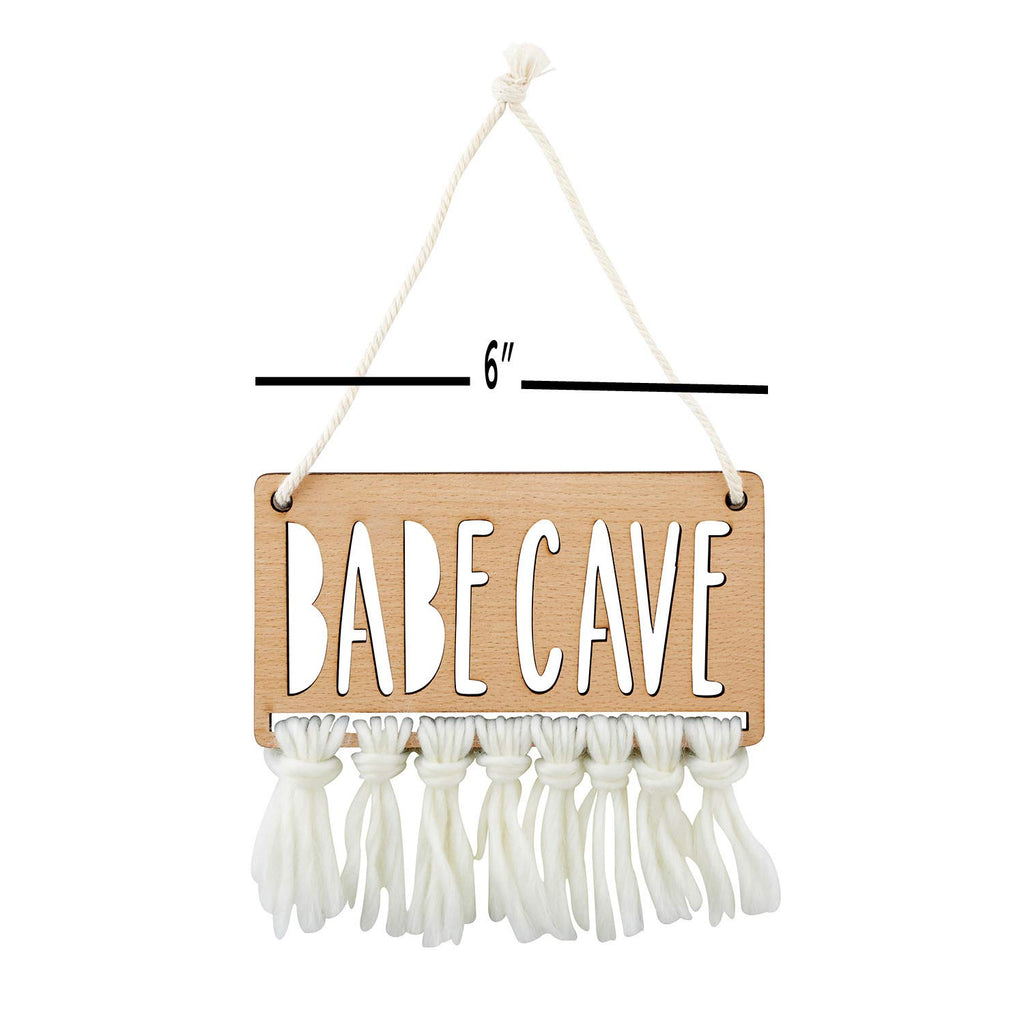 Stephan Baby Hanging Beechwood Nursery Sign Available In 4 Designs, Babe Cave