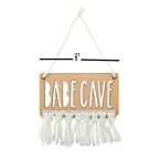 Stephan Baby Hanging Beechwood Nursery Sign Available In 4 Designs, Babe Cave