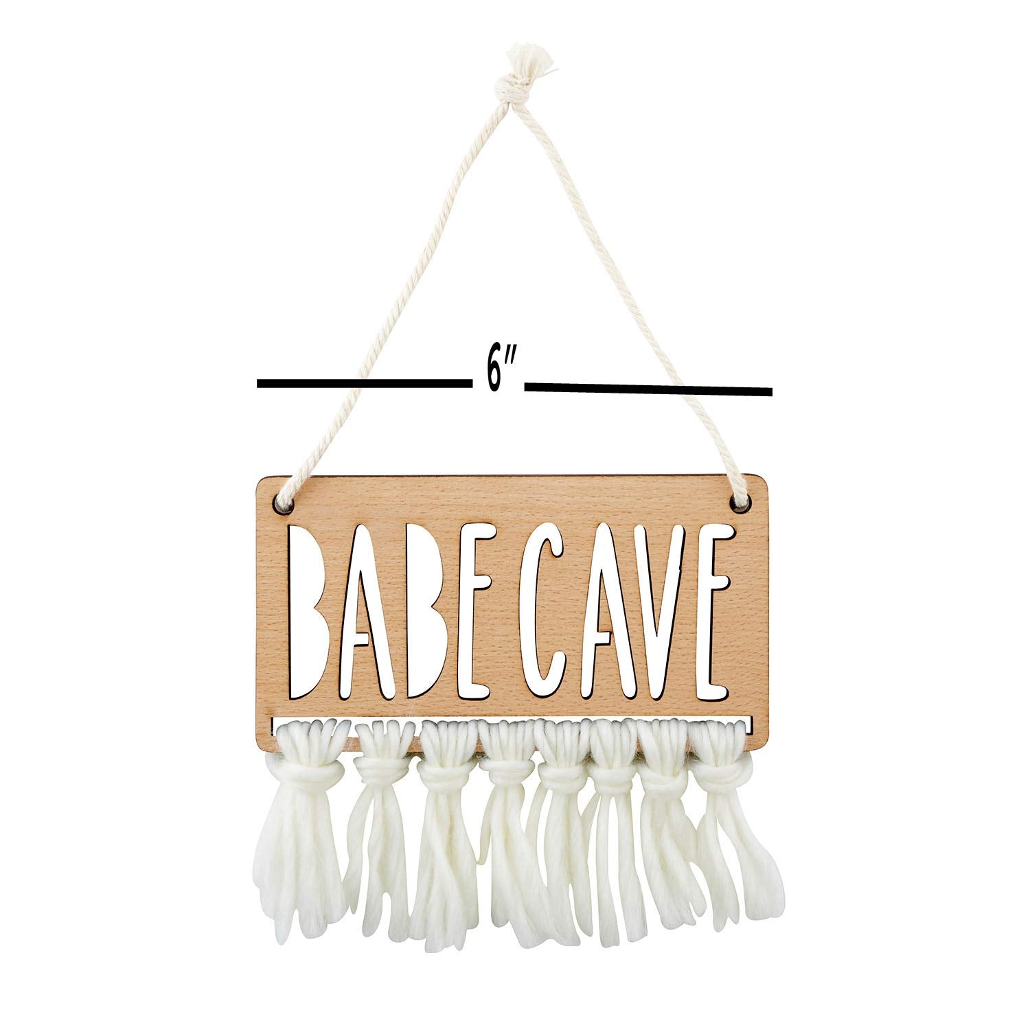 Stephan Baby Hanging Beechwood Nursery Sign Available In 4 Designs, Babe Cave