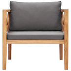 vidaXL Patio Chair with Dark Gray Cushions Solid Teak Wood
