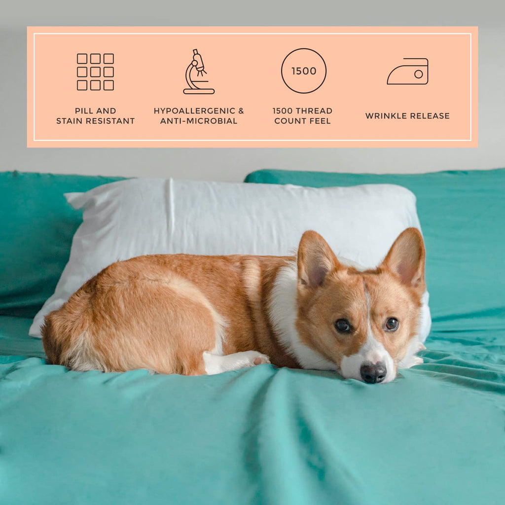 Peachskinsheets The Real Teal Sheet Set - 1500Tc Level Of Softness - Extra Soft Cooling Sheets For Hot Sleepers And Night Sweats