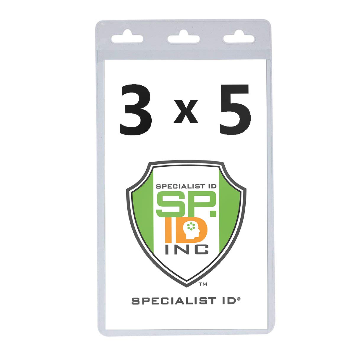 10 Pack - Clear Vertical 3X5 Vinyl Oversized Id Badge Or Ticket Holder - 3 X 5 Inches (Xl35V) By Specialist Id