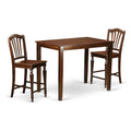 East West Furniture YACH3-MAH-W 3 Piece Counter Height Set Contains a Rectangle Kitchen Table and 2 Dining Room Chairs, 30x48 Inch