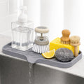 Silicone Dish Drying Mat for Kitchen  Builtin Drain Lip | Hygienic Drying Pad  Sturdy Compact Easy to Clean Tray Protects Sur