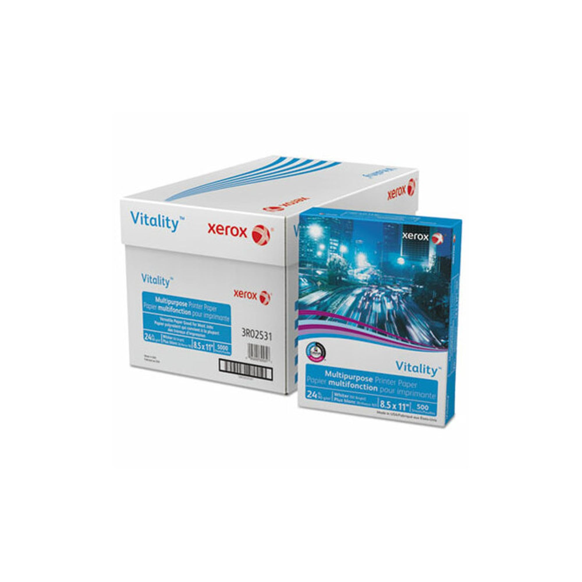 Xerox Vitality Multipurpose Print Paper, 92 Bright, 24 Lb Bond Weight, 8.5 X 11, White, 500/Ream