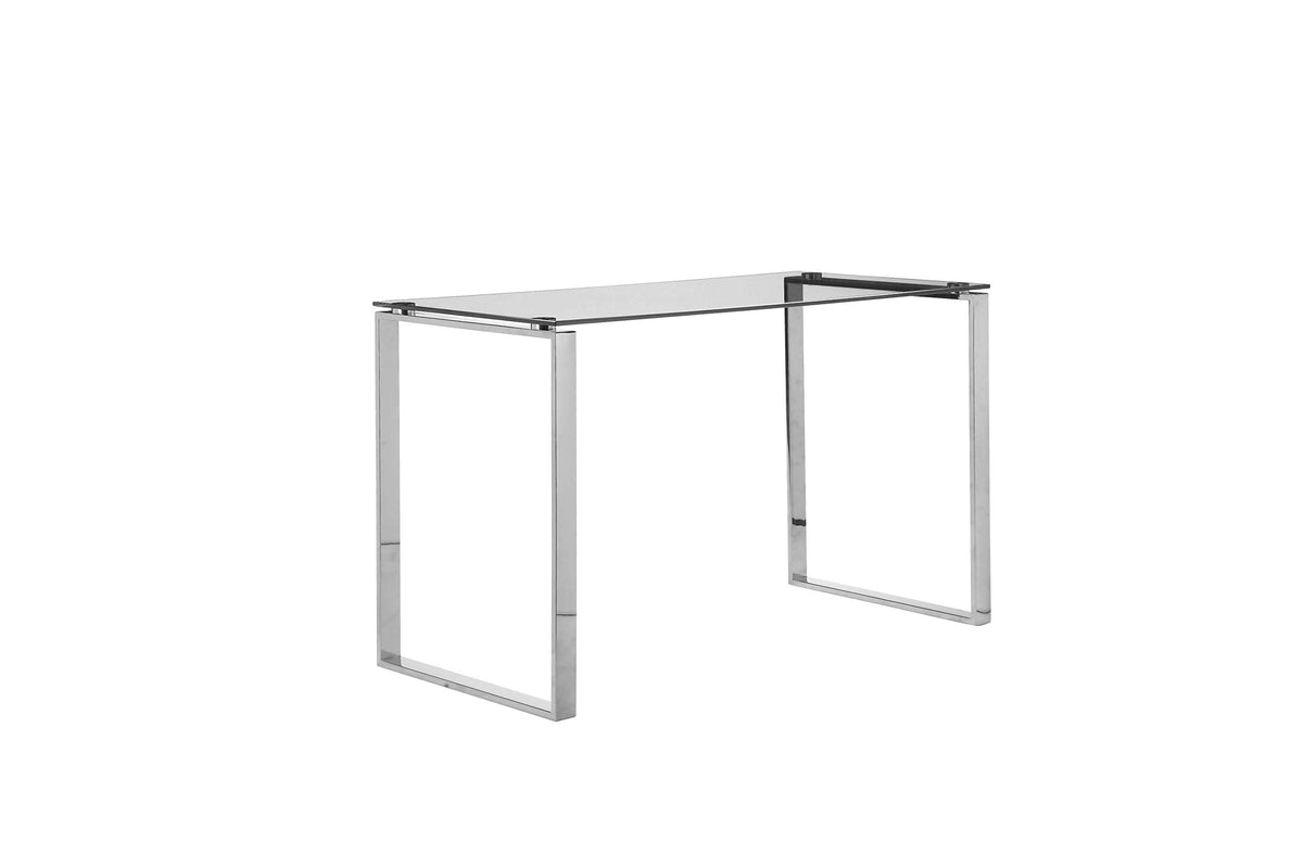 Pangea Home Helen Desk, Polished Steel