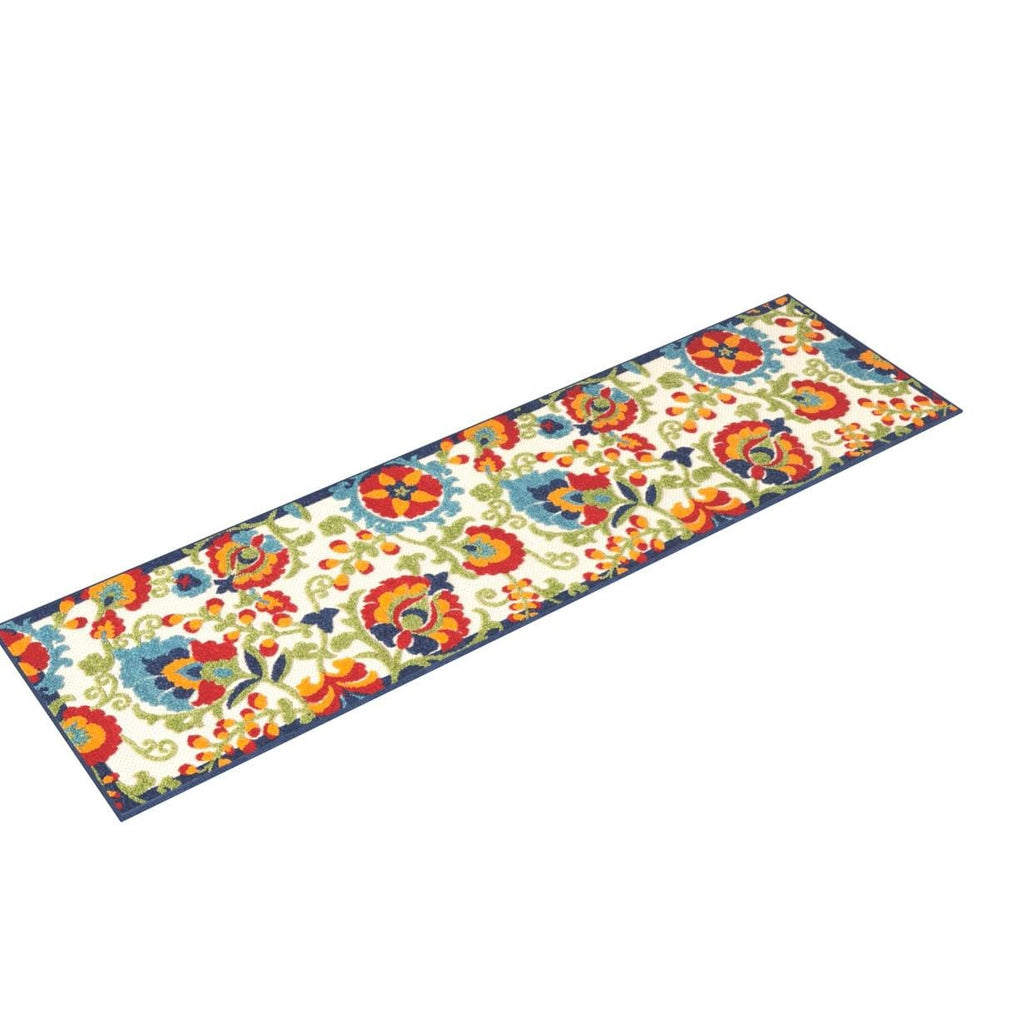 Nourison Aloha Indoor/Outdoor Multicolor 2' X 6' Area Rug, Easy Cleaning, Non Shedding, Bed Room, Living Room, Dining Room, Backyard, Deck, Patio (2X6)