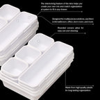 Set Of 16 Interlocking Desk Drawer Organizer Tray Dividers Plastic Shallow Narrow Drawers Organizers Separators Storage Bins Con