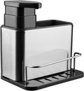 Homvia Stainless Steel 3In1 Dishwashing Organizer Kitchen Sink Caddy With Soap Dispenser For Sponge & Brush | Rustproof Sink S