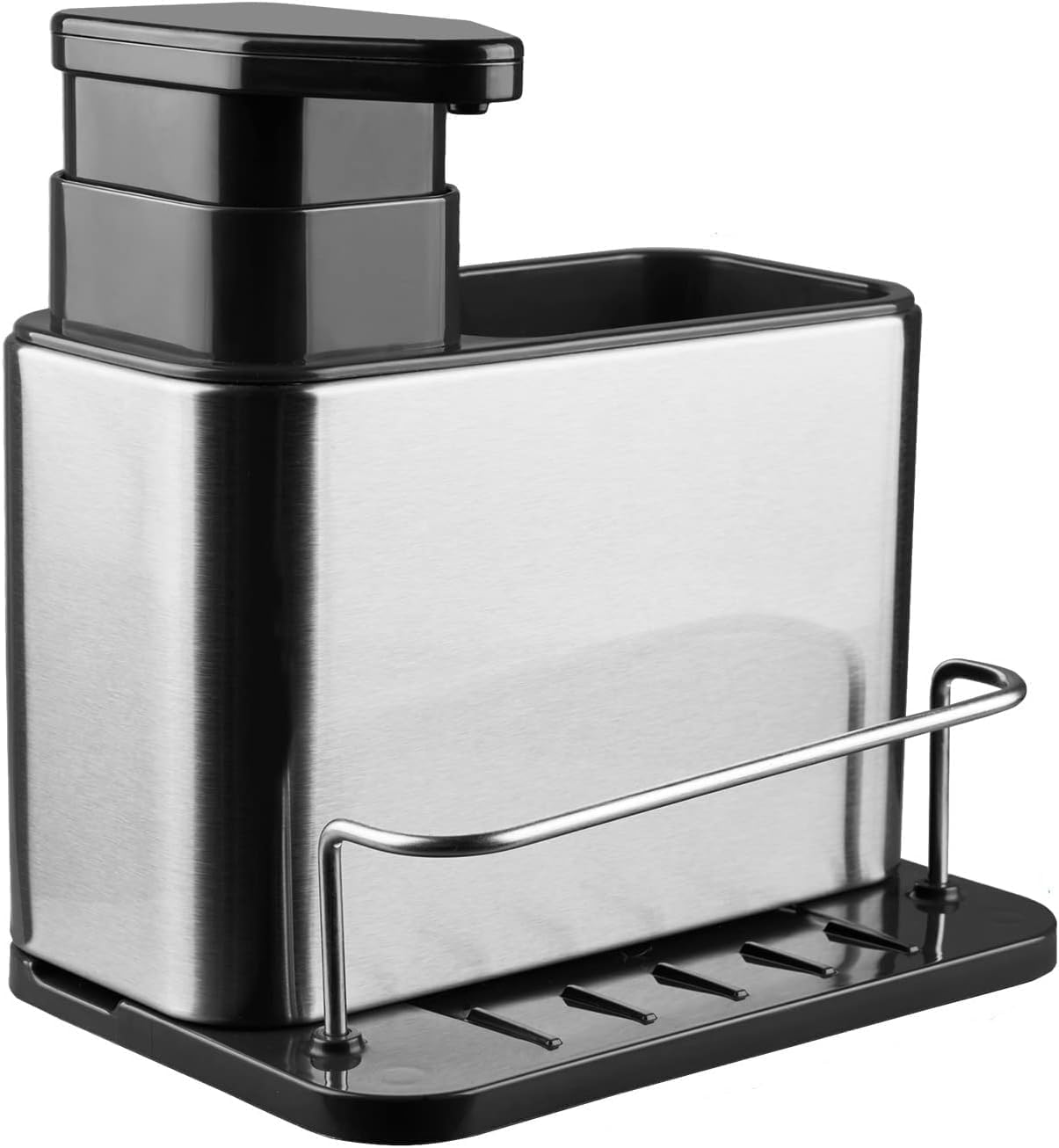 Homvia Stainless Steel 3In1 Dishwashing Organizer Kitchen Sink Caddy With Soap Dispenser For Sponge & Brush | Rustproof Sink S