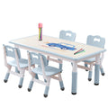 JIAOQIU Kids Table and Chair Set for Toddlers - Adjustable Activity Center with Non-Slip Legs & Graffiti-Proof Surface Ages 3-12