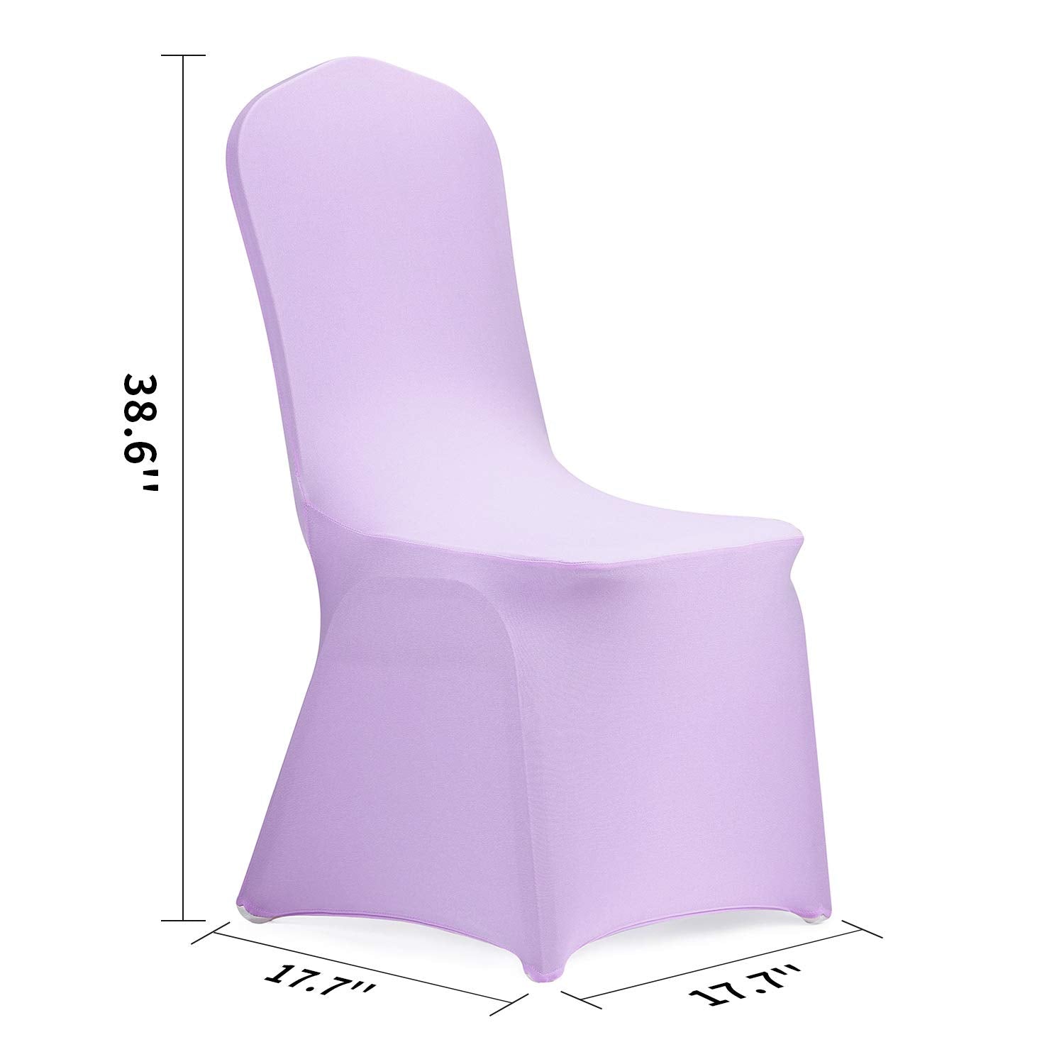 Peomeise Stretch Spandex Chair Cover For Wedding Party Dining Banquet Event (Lavender, 12)
