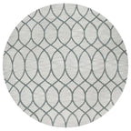 Rizzy Home Alora Decor Berlin 10' Round Trellis Khaki/Gray/Rust/Blue Hand-Tufted Area Rug