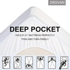 Drovan Mattress Pad Full Size - Extra Thick Mattress Cover - Pillow Top Deep Pocket With Breathable 7D Spiral Fiber Filling Cool