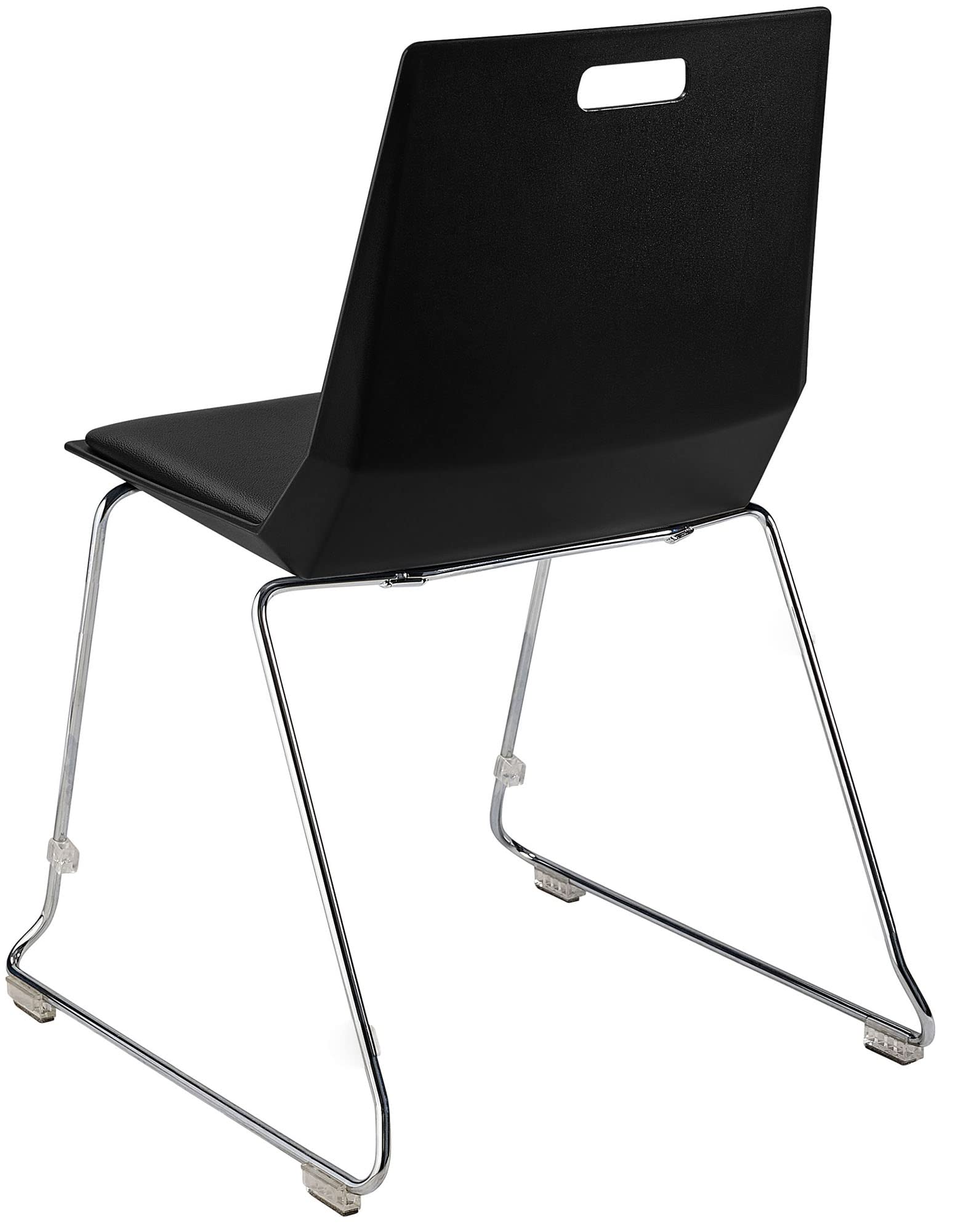 National Public Seating NPS LuvraFlex Stack Chair with Polypropylene Back/Padded Seat - Black/Black