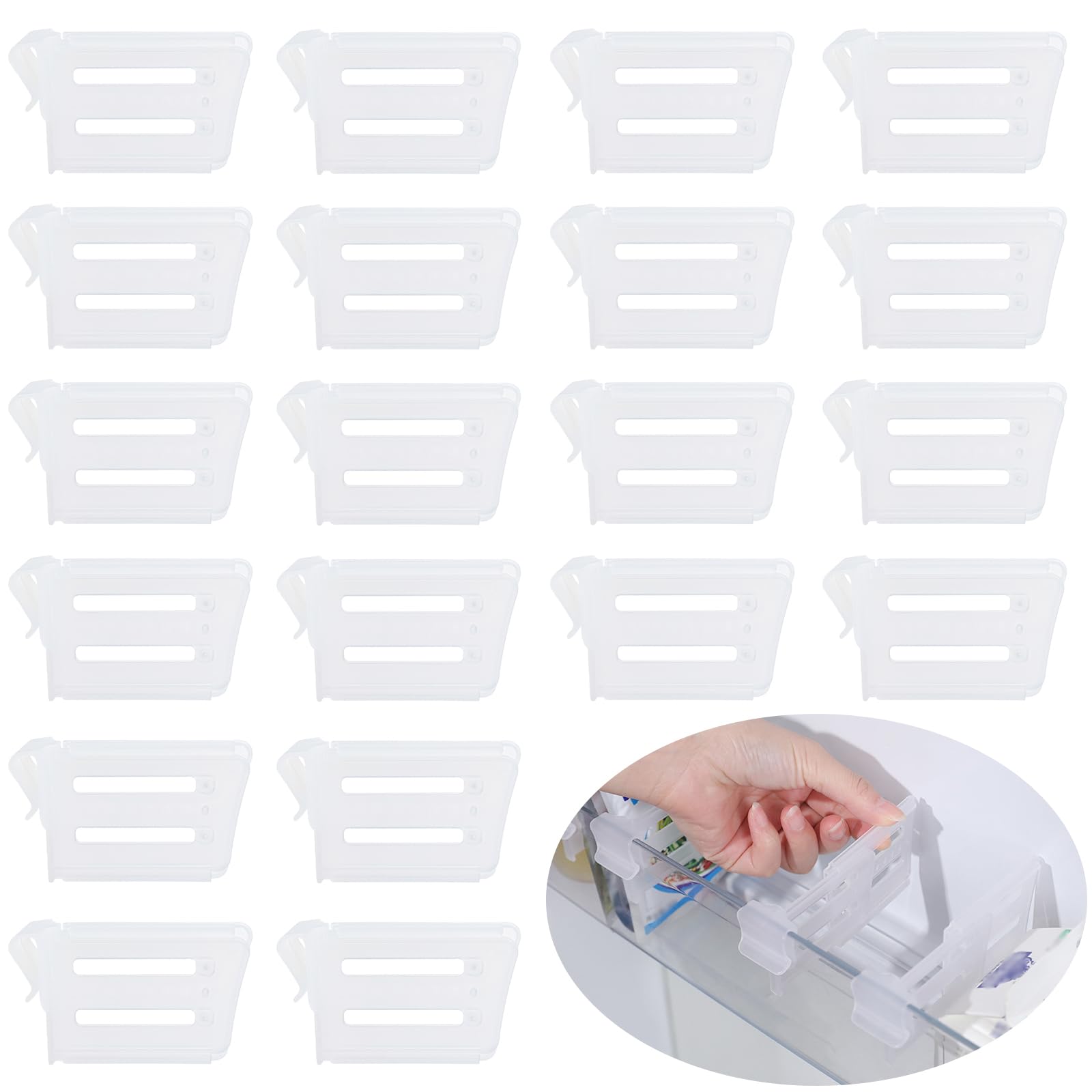 20 Pack Refrigerator Door Shelf Dividers Organizer Adjustable Separators for Home Kitchen Office Supplie