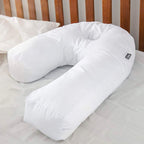 DMI Side Sleeper Pillow Pillowcase White Cotton Blend Zipper Snap Enclosure 17 x 14 x 5in