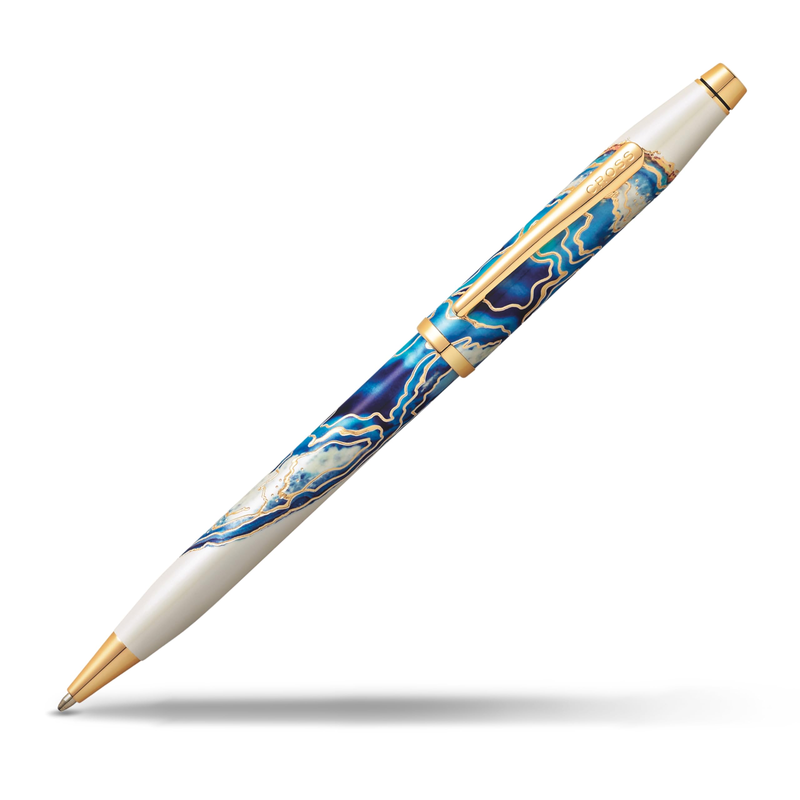 Cross Wanderlust Refillable Ballpoint Pen, Medium Ballpoint, 23 Carat Gold-Plated Appoinments, Includes Premium Gift Box - Malta
