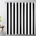 LB Black and White Shower Curtain,Striped Bathroom Curtain,72x72 inch Waterproof Polyester Fabric,Fashion Bath Decor,Ring Hooks 