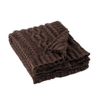 Battilo Dark Brown Throw Blanket For Couch, 51''X67'' Soft Chenille Knit Throw Blanket, Decorative Chocolate Brown Blanket For B