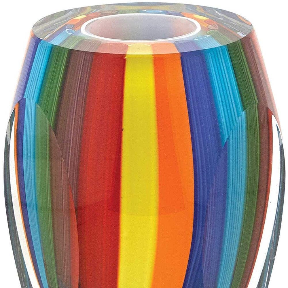 6' Multicolor Art Glass Vase