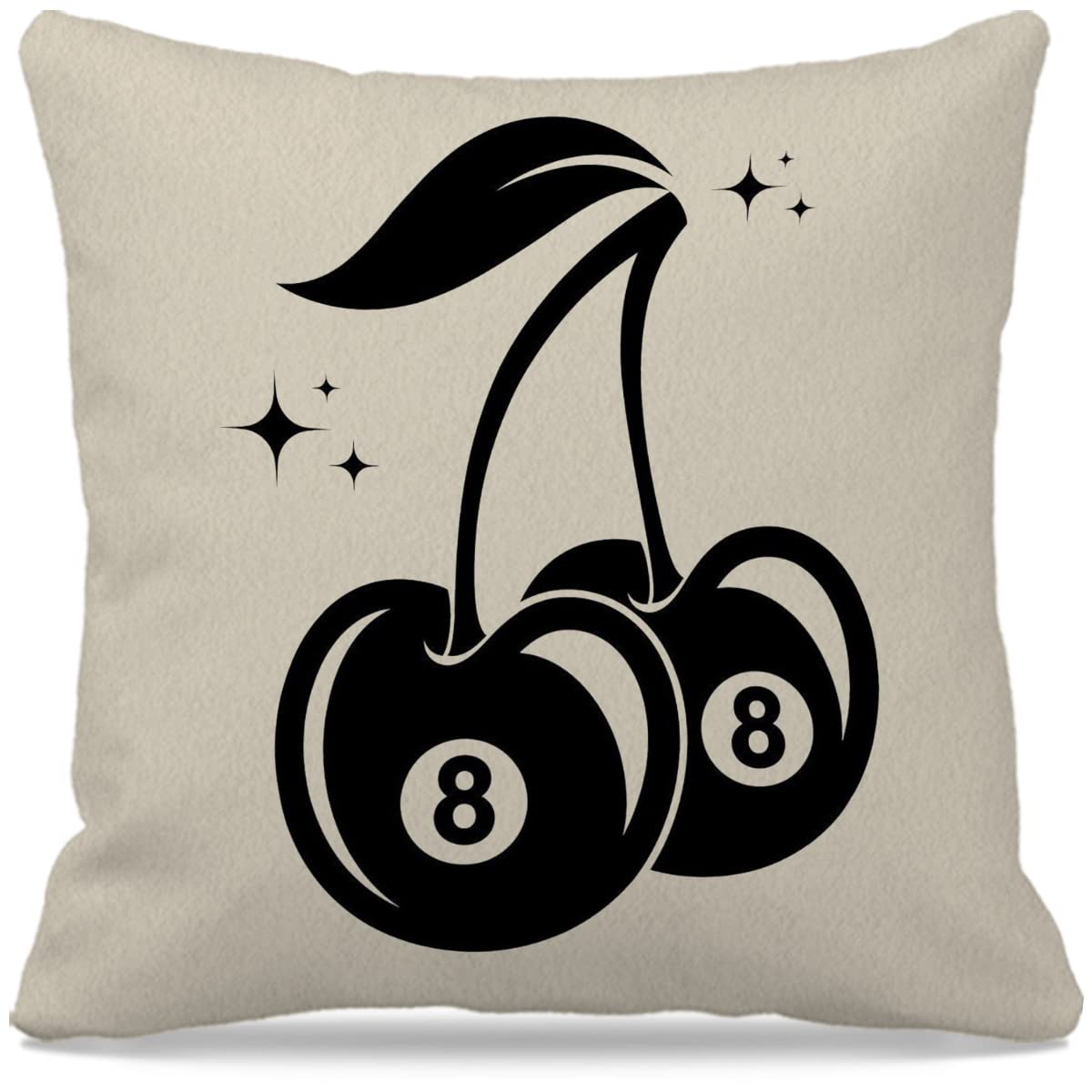 Nogrit Cherry Pillow Cherry Decor Downtown Girl Downtown Girl Room Decor 8 Ball Cherry Funky Throw Pillow Covers 18X18, Y2K Room