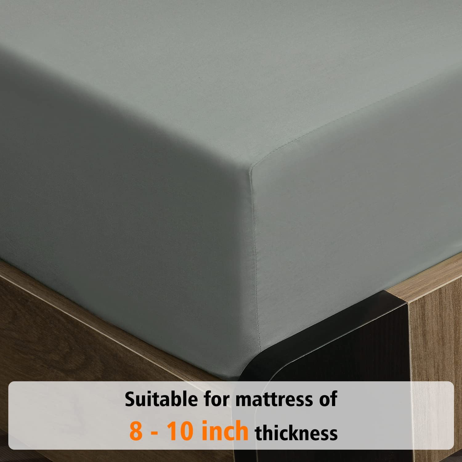 Lirex Fitted Sheet, Twin Xl Size 100% Egyptian Cotton 300 Thread Count Soft Breathable Fitted Sheet, 100X190Cm, Dark Grey