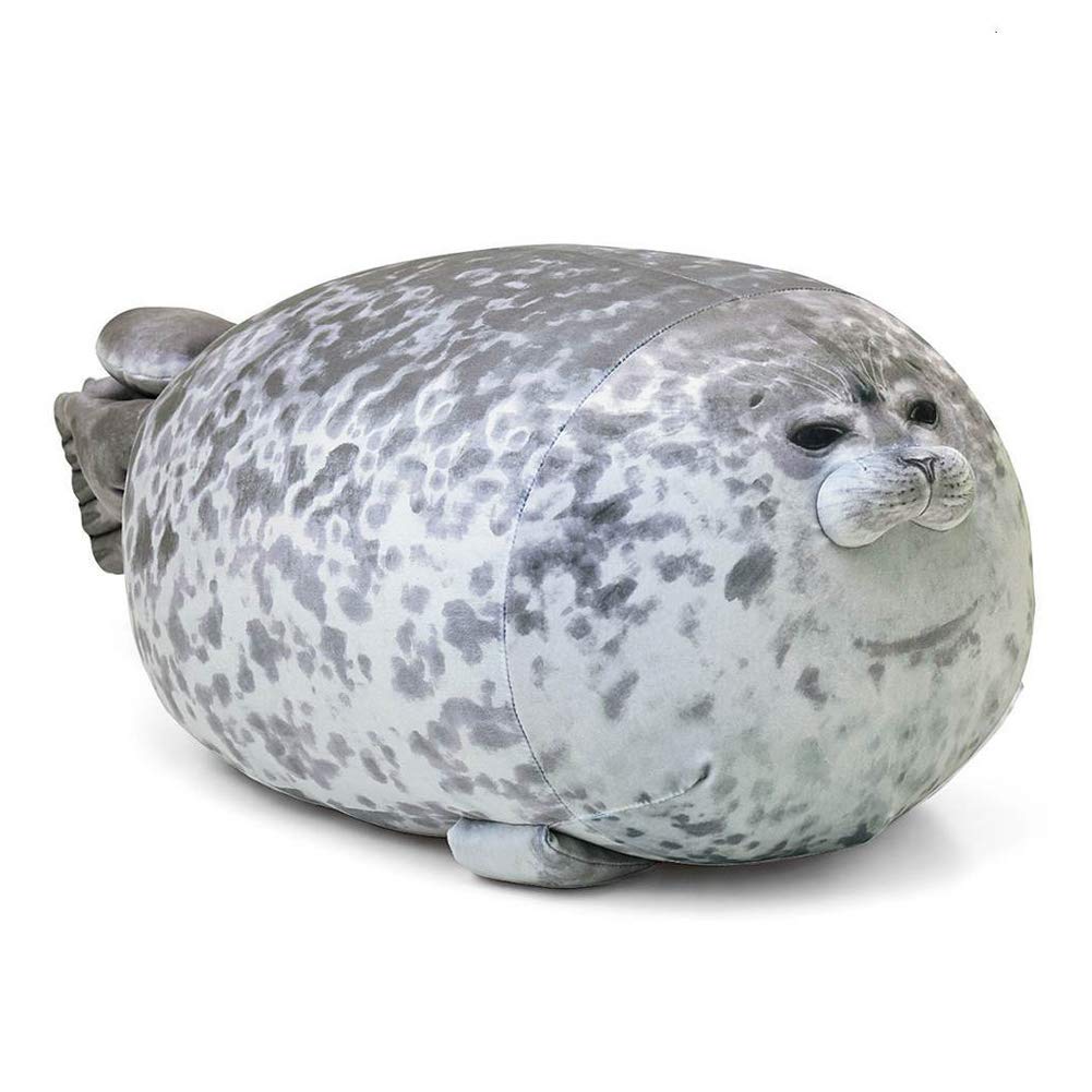 Cute Blob Seal Pillow, Chubby Seal Plush Hug Pillow Soft Stuffed Animal Toy (Gray,11.5' )