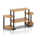 Furinno Turn-N-Tube Rounded Corner Tv Entertainment Center, Light Cherry/Black