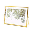 Leoyoubei Floating Glass Frame,Vintage Style and Glass Photo Frame Collection Metal Geometric Picture Frame,Double Glass,Metal D