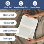 Extra Deep Pocket Cal King Sheets - 4 Piece Breathable & Cooling Bed Sheets - Hotel Luxury Bed Sheet Set - Soft, Wrinkle Free & Comfy - Easily Fits Extra Deep Mattresses - Heathered Beige Sheets Set