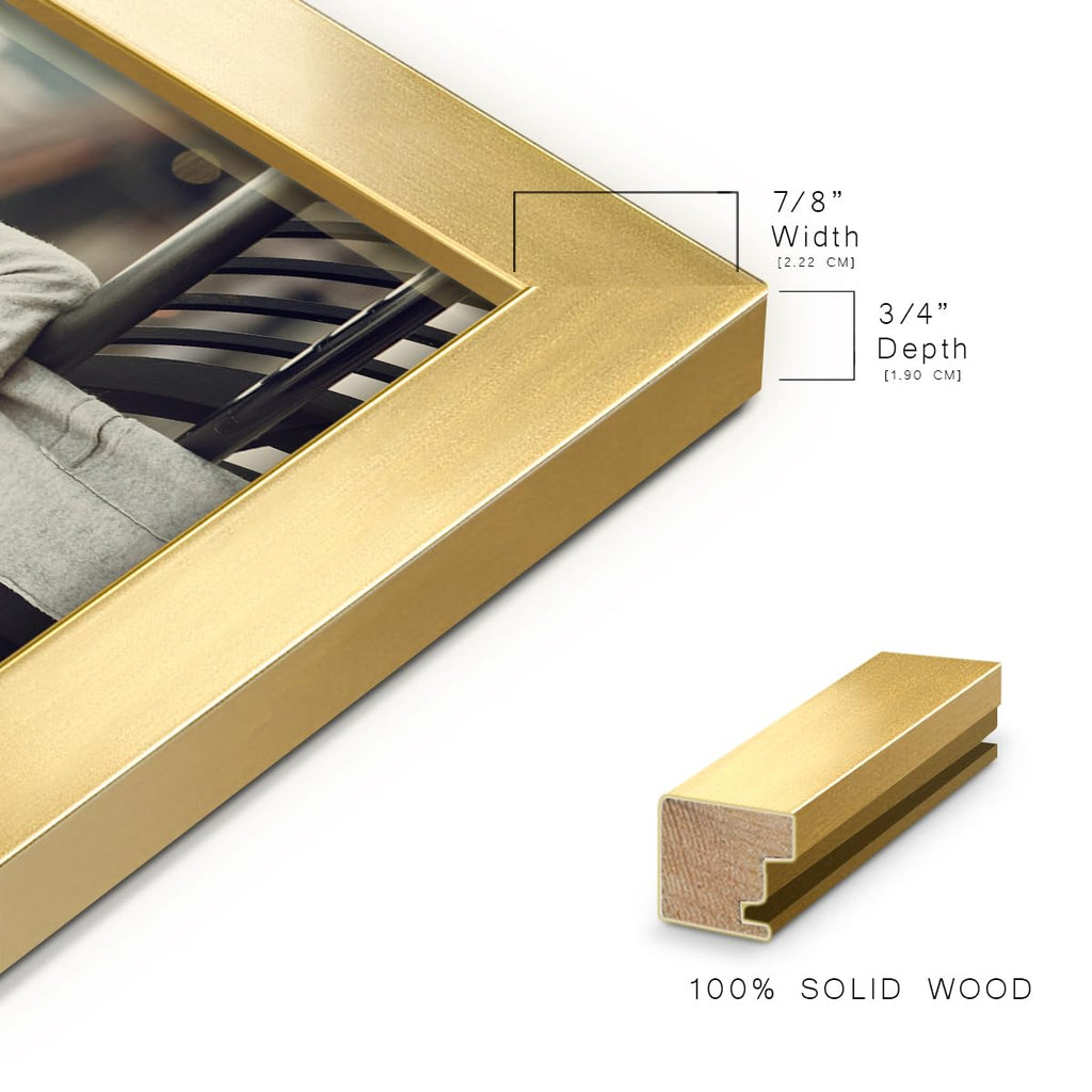 Renditions 4X6 Inch Solid Wood Picture Frame, High Definition Glass And High-End Modern Style Ready For Wall And Tabletop Photo