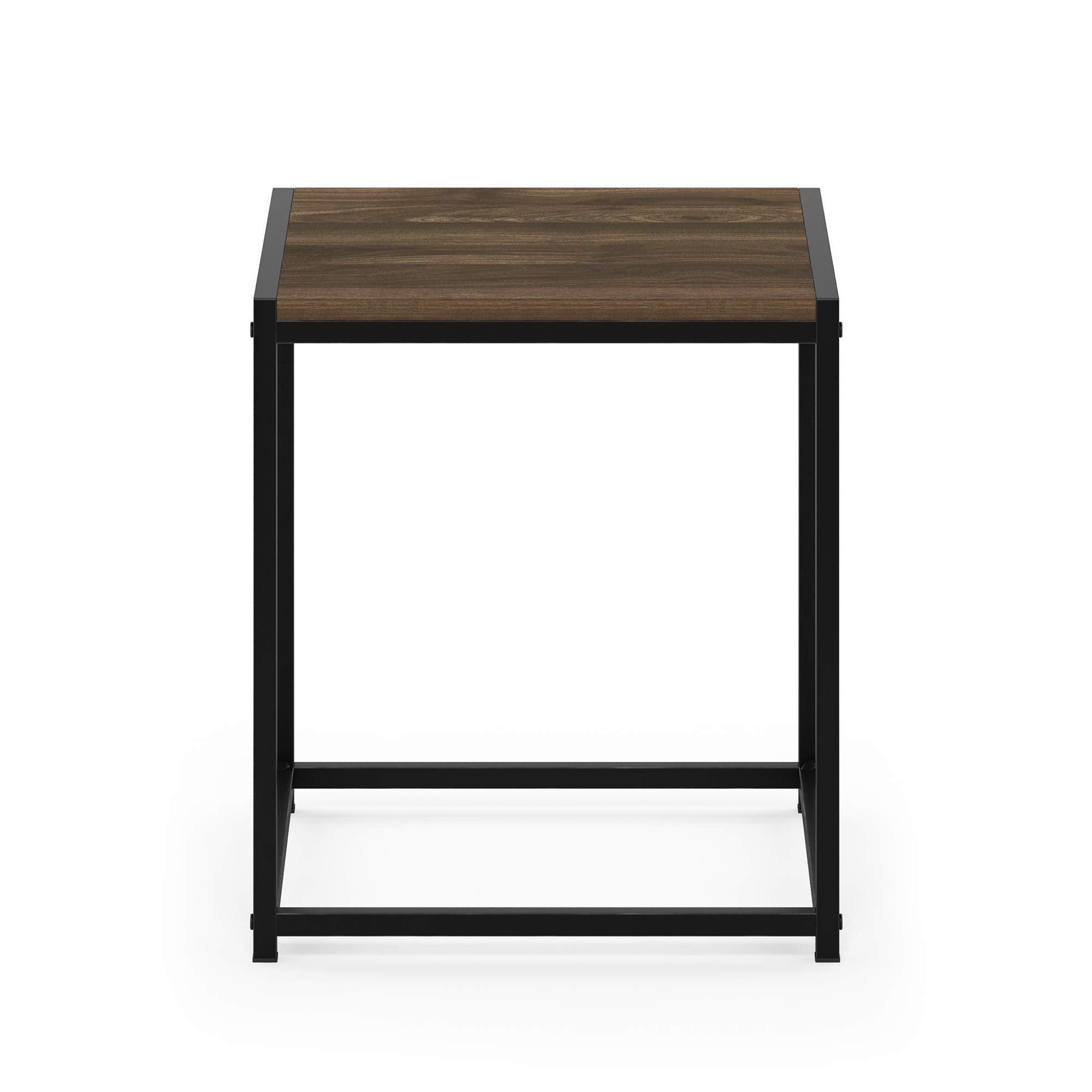 Furinno Camnus Modern Living End Table, Columbia Walnut, 15.75 In X 15.75 In X 17.83 In