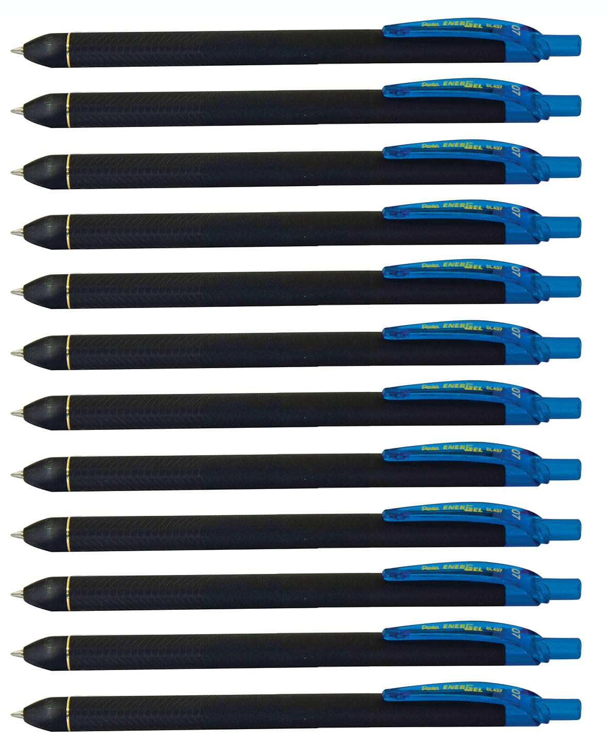 Pentel Energel Kuro Liquid Gel Pen, (0.7Mm) Medium Line, Sky Blue Ink, 12 Pack (Bl437R1-S)