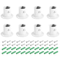 uxcell 8 Pcs 0.98 inch Pole Sockets Flange Rod Holder, Stainless Steel Closet Rod Bracket, Wall Mount Curtain Rod Bracket with S