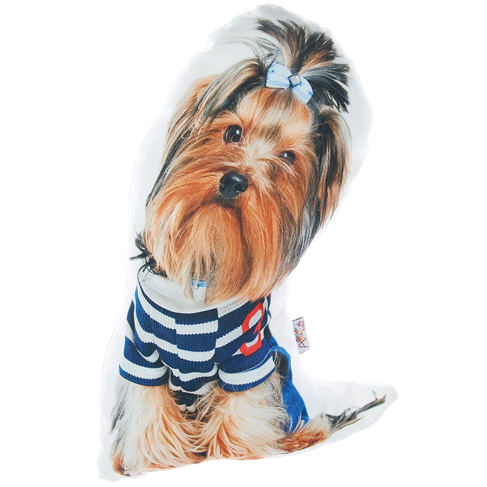 Pillows HomeRoots Multi Polyester Yorkshire Terrier Dog Shape Filled, Animal Shaped