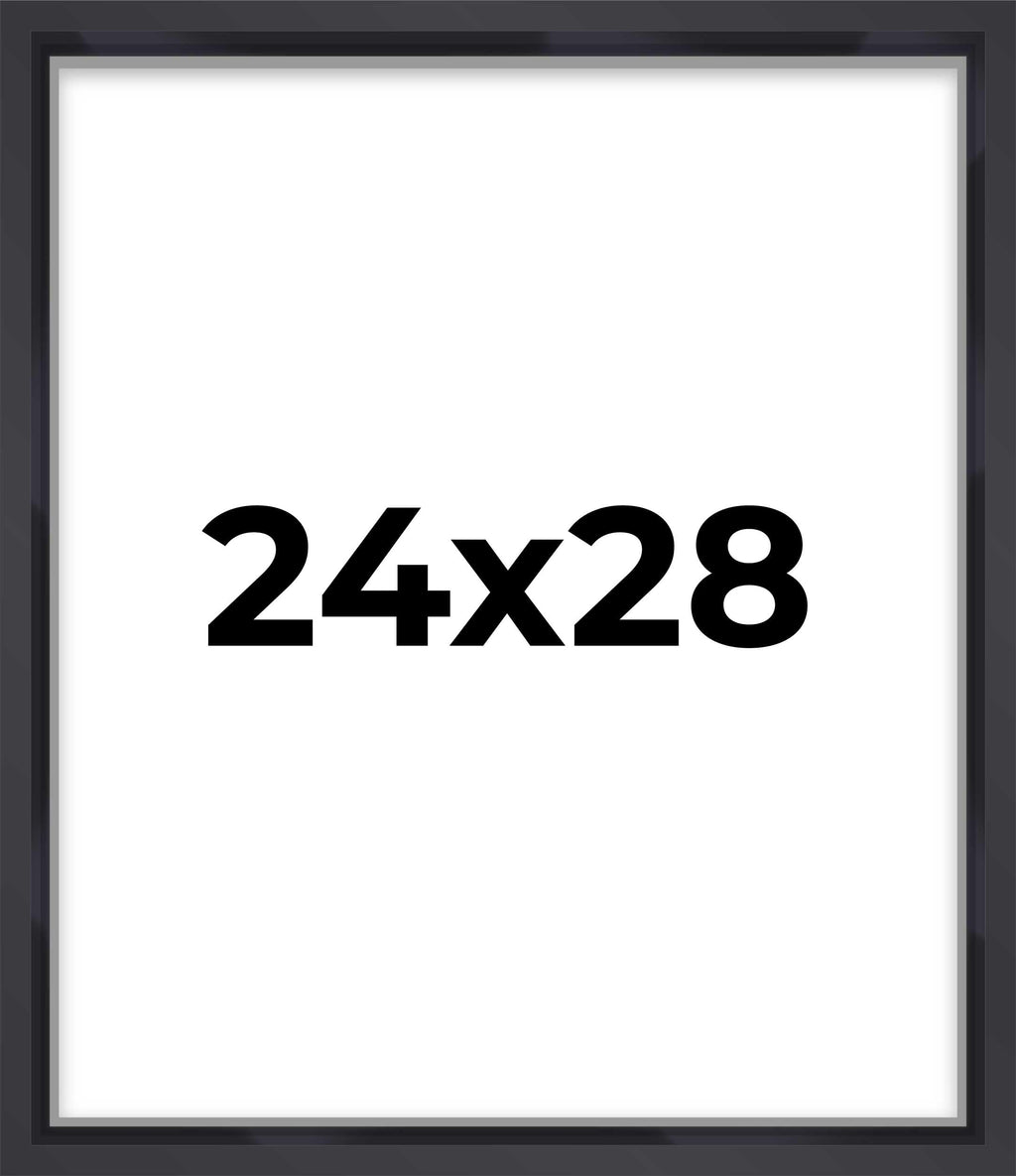 24x28 Shadow Box Frame Contemporary Black | 1'' Depth of Usable Space| Interior Size 24x28 or 28x24 Inches| UV Resistant Acrylic