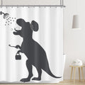 LGhtyro Funny Dinosaur Shower Curtain Dino Shower Curtain Kids Trex Raptor Silhouette Animal Shadow Cartoon Bath Accessories Art