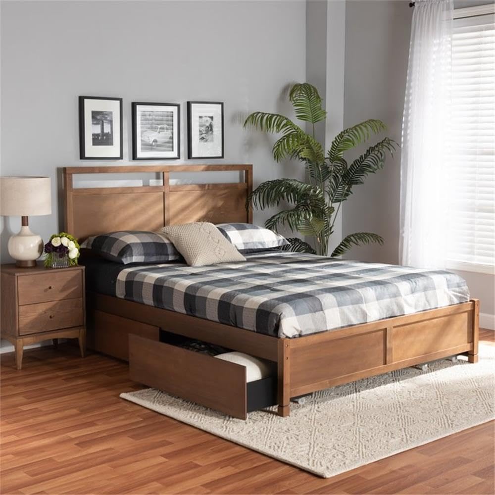 Baxton Studio Saffron Platform Storage Bed - Thumbnail 5