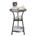 Dulcii Small Round End Table For Narrow And Small Space, 3-Tier Round Accent Couch Beside Table, Modern Side Table Corner Sofa Table Nightstand For Living Room Bedroom,Grey